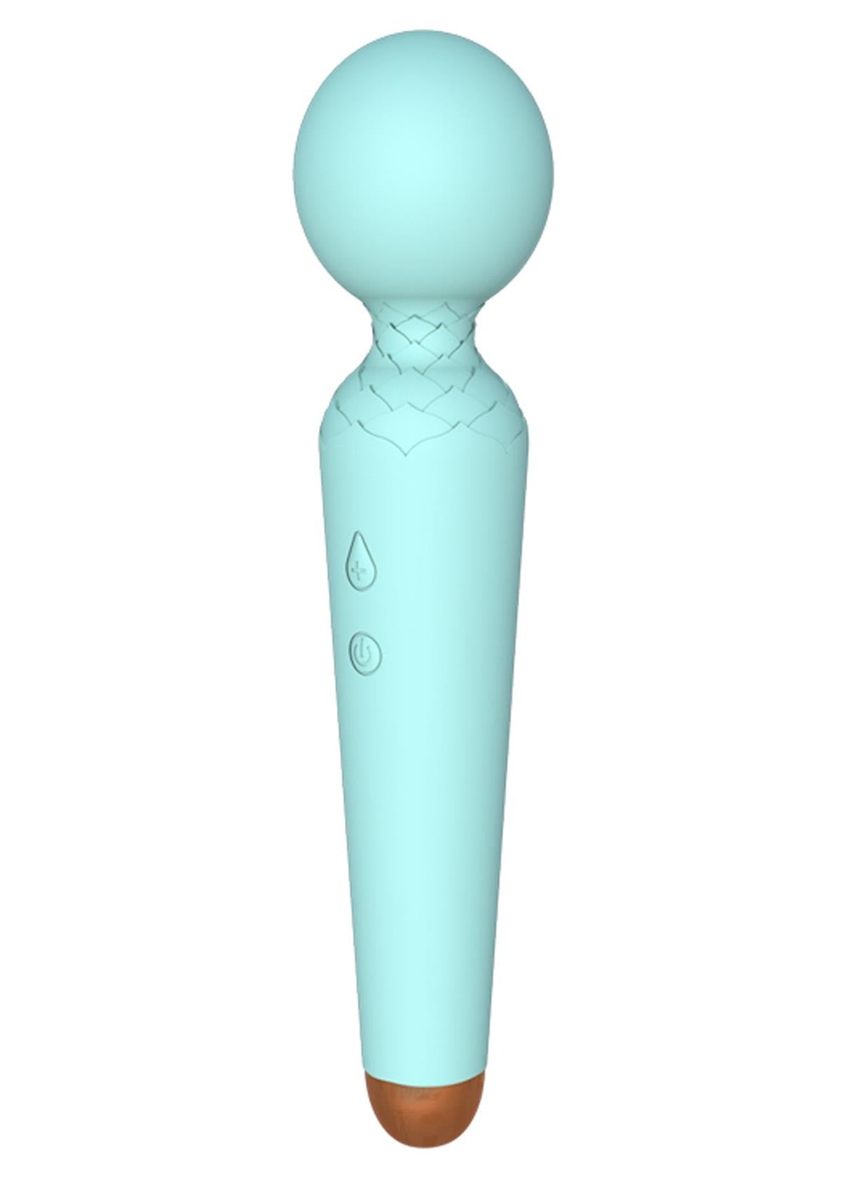 Bossoftoys - 22-00049 - Power wand Massager vibrator - 10 Functions - Silicone - 19,5 cm - dia 4 cm - Rechargeable - attractive Colour windowbox - Blue