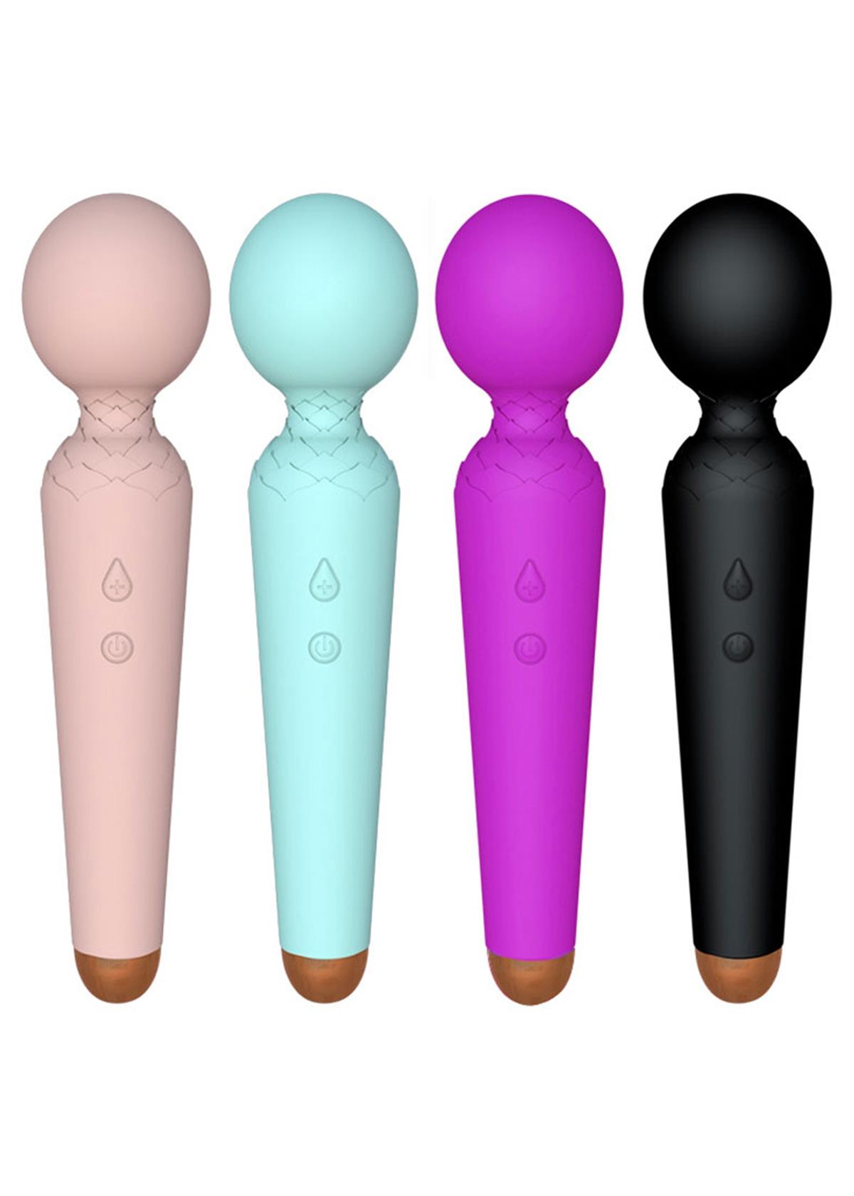 Bossoftoys - 22-00049 - Power wand Massager vibrator - 10 Functions - Silicone - 19,5 cm - dia 4 cm - Rechargeable - attractive Colour windowbox - Blue