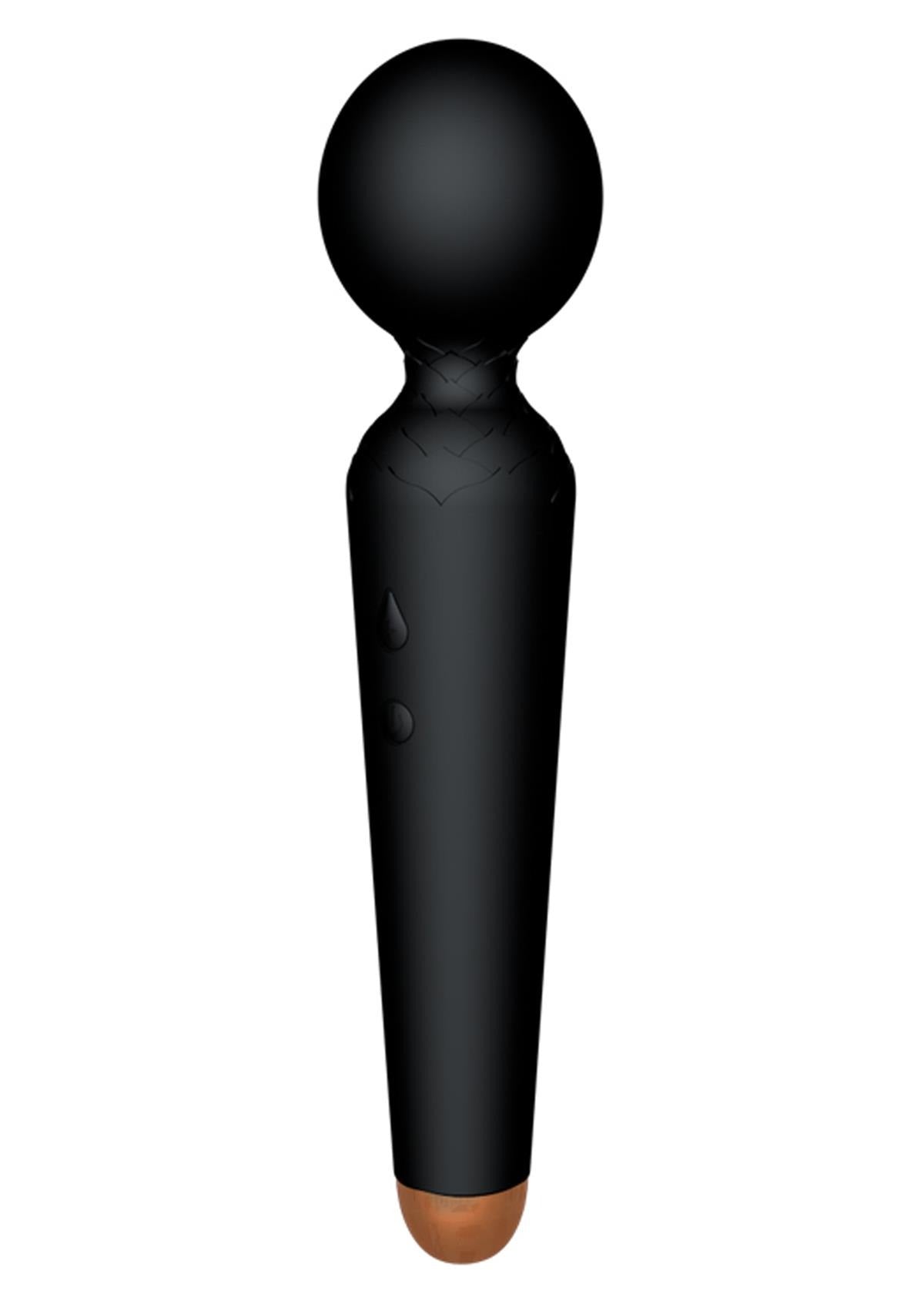 Bossoftoys - 22-00051 - Power wand Massager vibrator - 10 Functions - Silicone - 19,5 cm -  dia 4 cm - Rechargeable - attractive Colour windowbox - Black