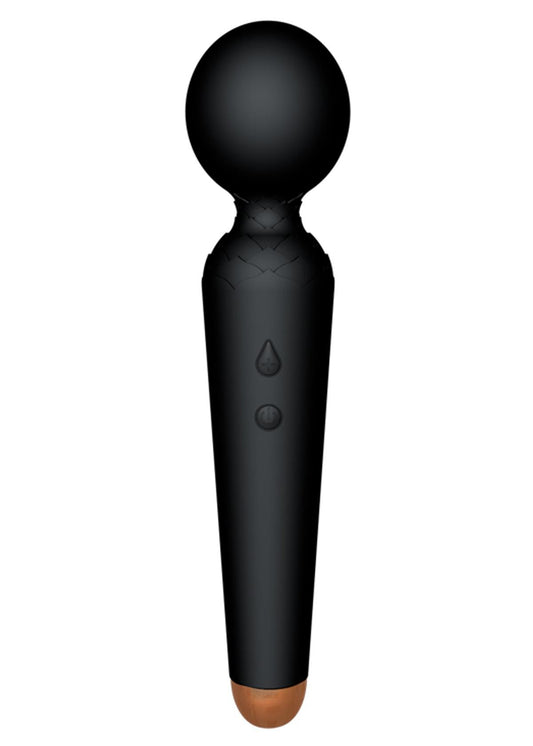 Boysoftoys - 22-00051 - Power wand Massager vibrator - 10 Functions - Silicone - 19,5 cm -  dia 4 cm - Rechargeable - attractive Colour windowbox - Black