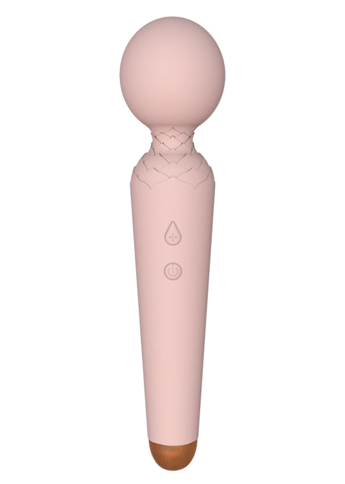 Bossoftoys - 22-00052 - Power wand Massager vibrator - 10 Functions - Silicone - 19,5 cm -  dia 4 cm - Rechargeable - attractive Colour windowbox - Flesh