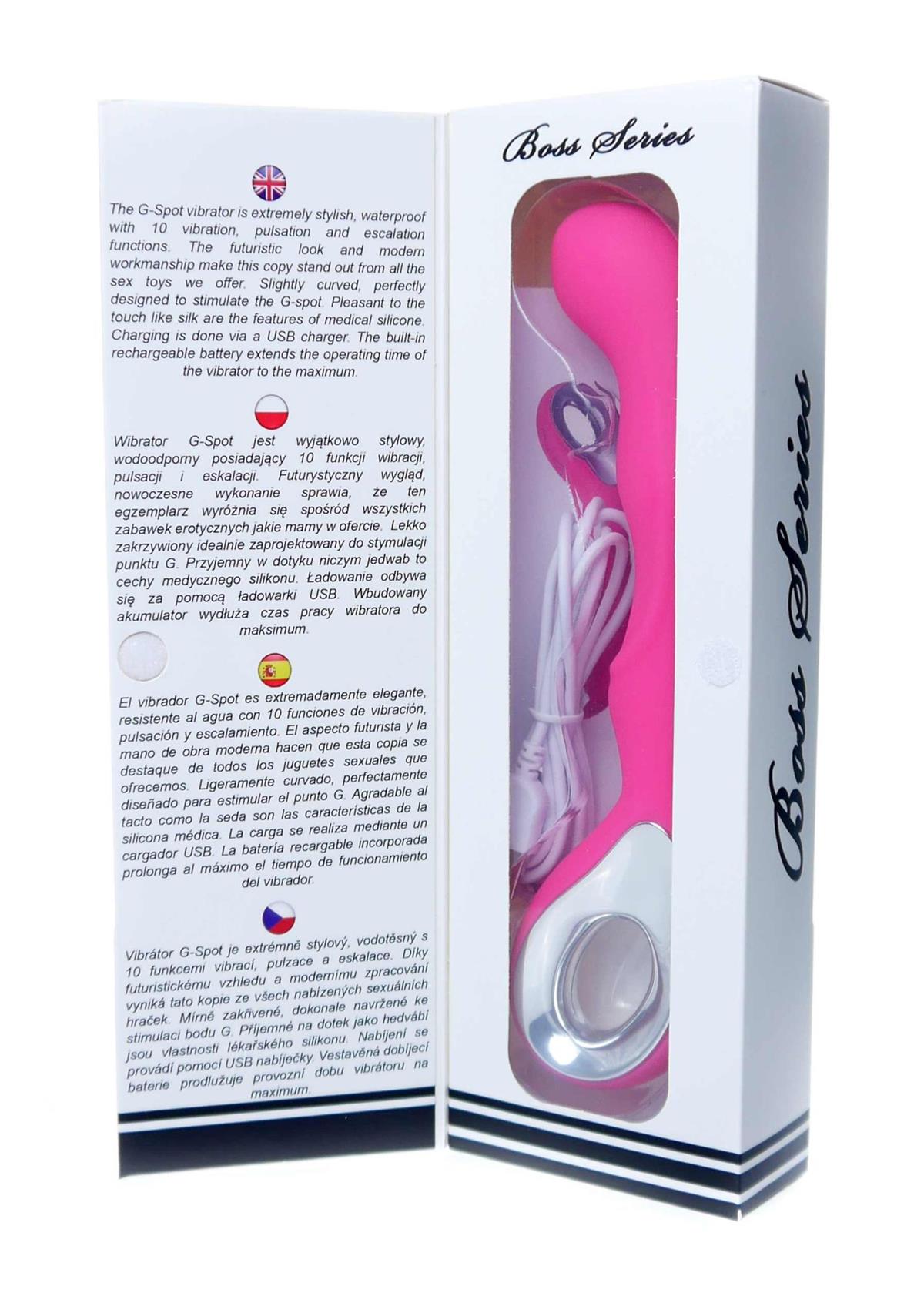 Bossoftoys - 26-00054 - Vibrator G-spot - 10 functions - USB - Pink - 100% waterproof - Rechargeable