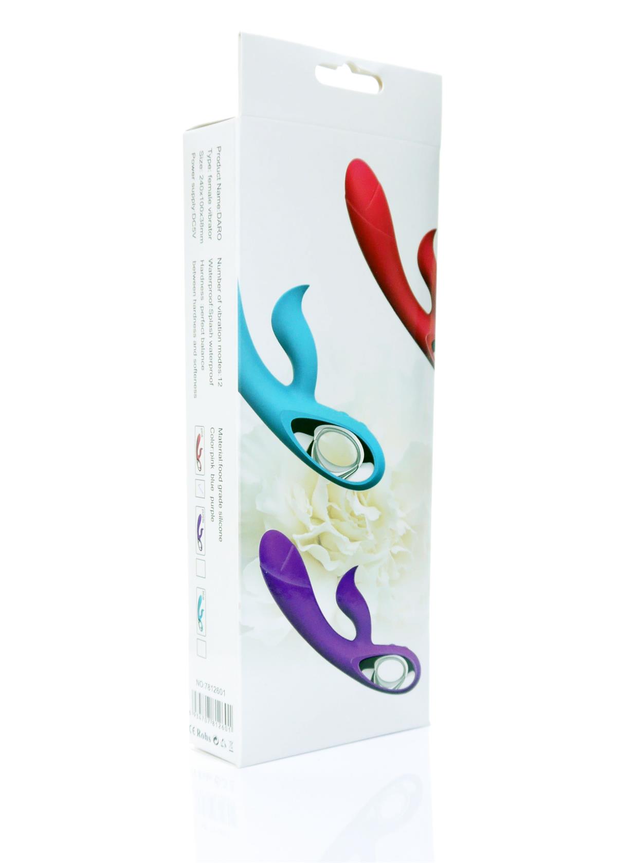 Bossoftoys - 26-00066 - Daro g spot vibrator - Silicone - pink colour - total length 19,5 cm - dia 2 /3 cm - 12 function - Rechargeable