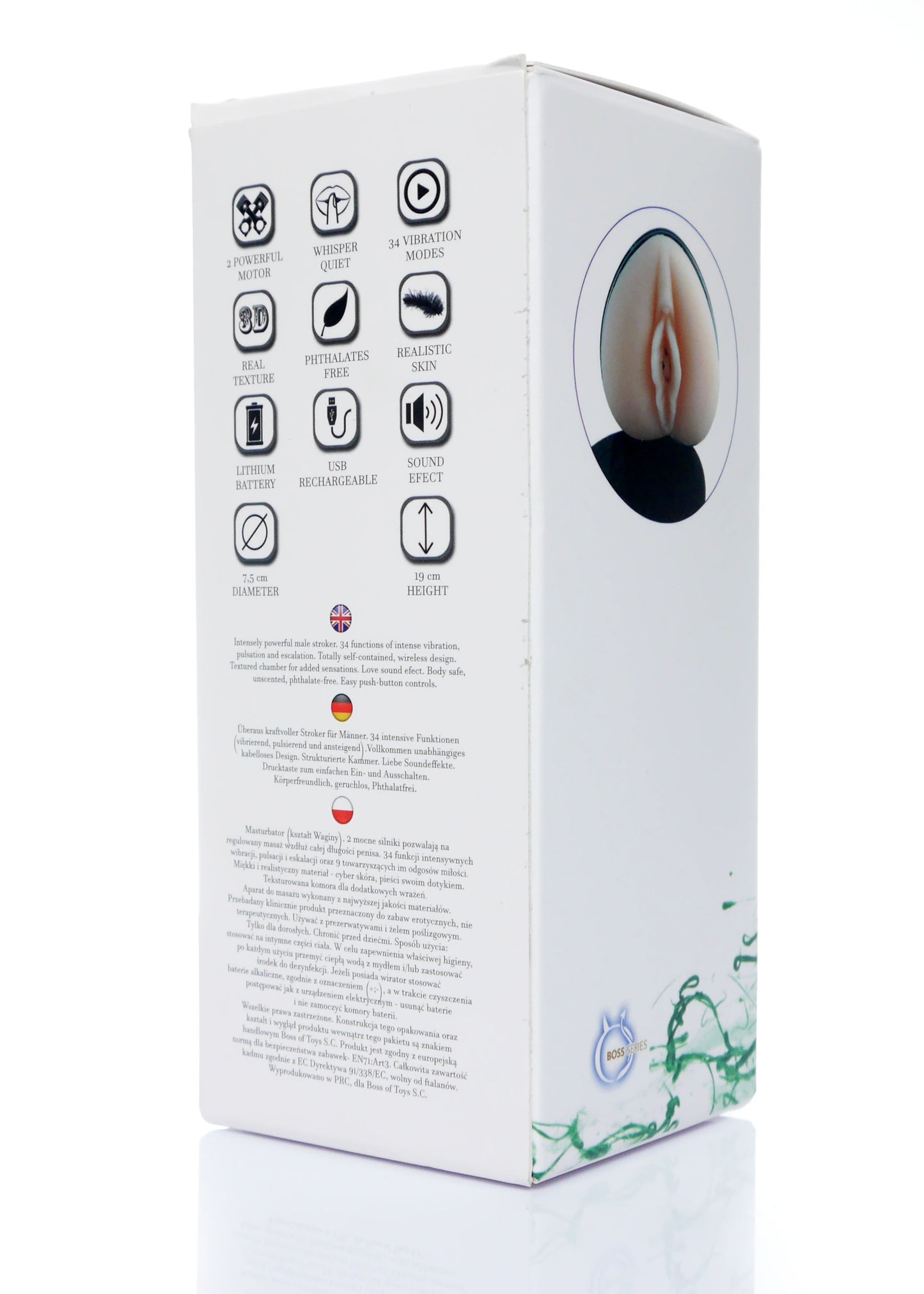 Bossoftoys Heart of love  Masturbator vagina - Real voice Function  - Usb rechargeable - 26-00076