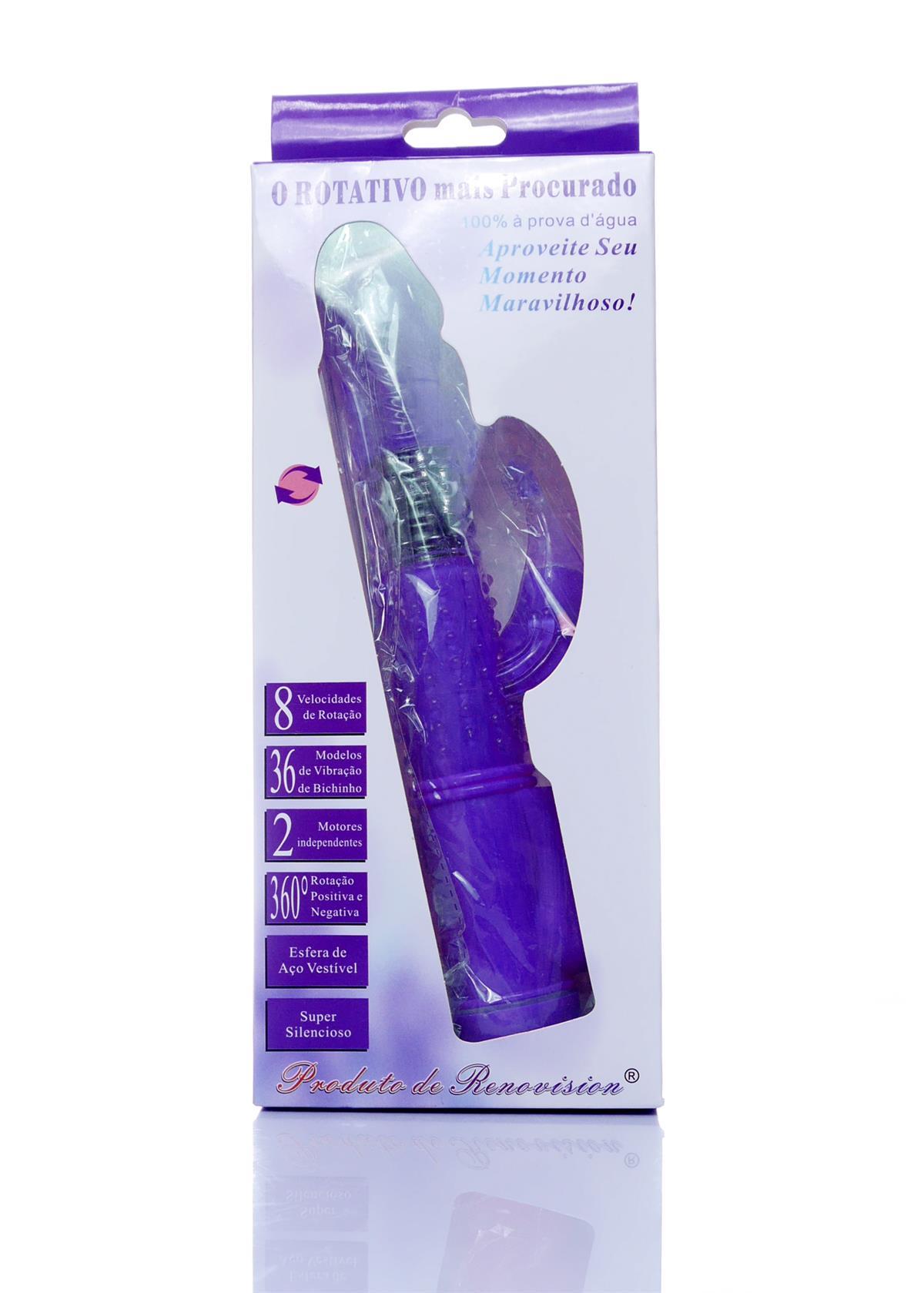 Bossoftoys - 26-00097 - Big - Powerful - Purple - Tarzan - Rabbit - 36 Function - Dolphin Vibrator - 22 cm - 8,7"