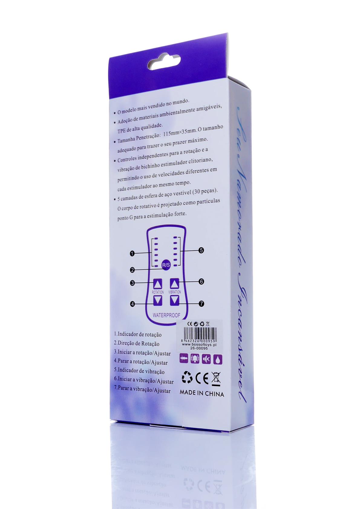 Bossoftoys - 26-00097 - Big - Powerful - Purple - Tarzan - Rabbit - 36 Function - Dolphin Vibrator - 22 cm - 8,7"