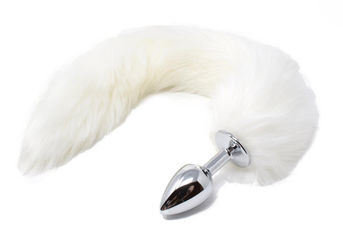 Bossoftoys - 26-00112 - Plug with white fox tail - 45 cm - big size
