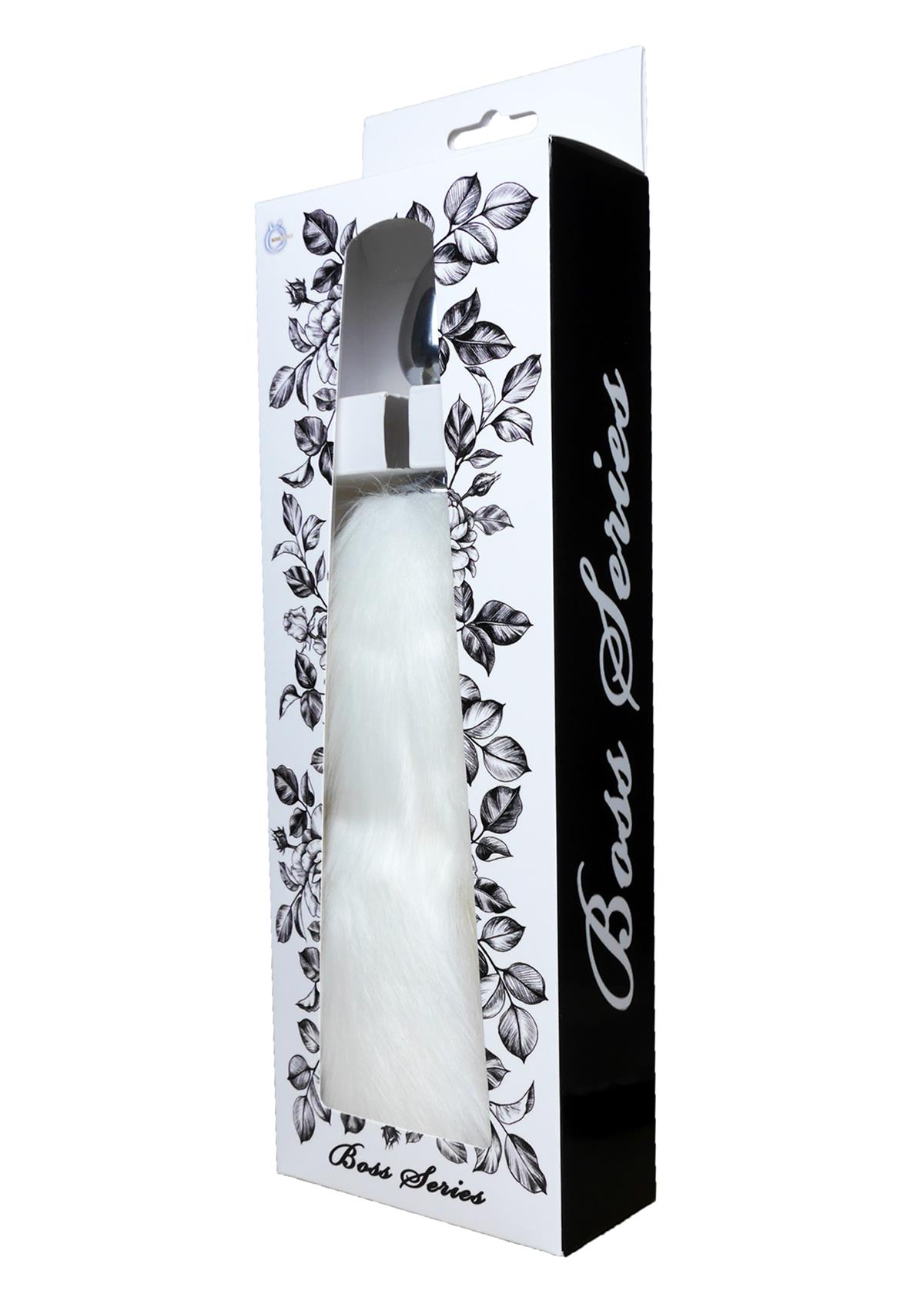 Bossoftoys - 26-00112 - Plug with white fox tail - 45 cm - big size