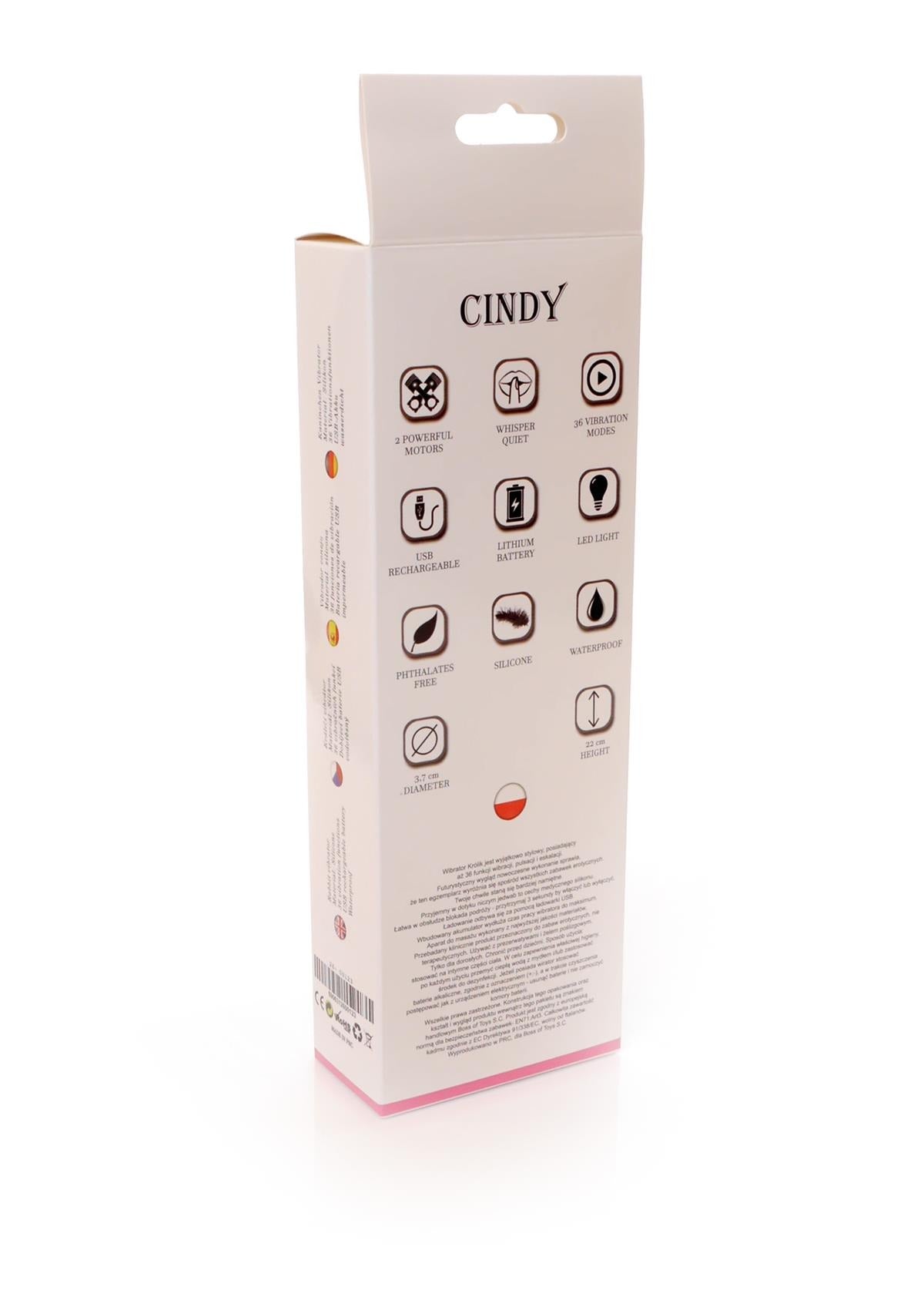 Bossoftoys Cindy G spot Vibrator - 36 Functions - Silicone - 22 cm - dia 3,7 cm - Rechargeable - 26-00123
