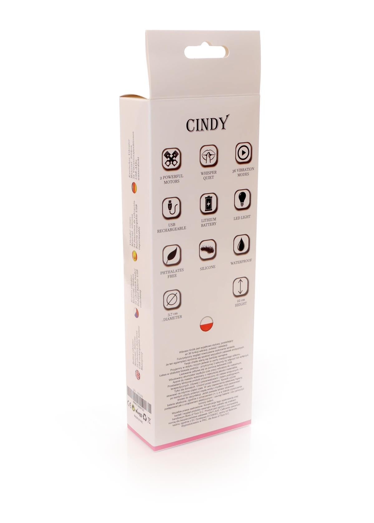 Bossoftoys Cindy G spot Vibrator - 36 Functions - Silicone - 22 cm -  dia 3,7 cm - Rechargeable - 26-00123