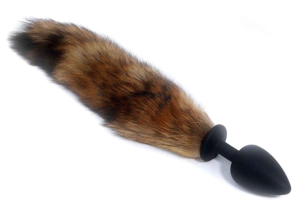 Bossoftoys - 26-00134 - foxtail - Silicone black Plug with brown tail - 45 cm - XXL size