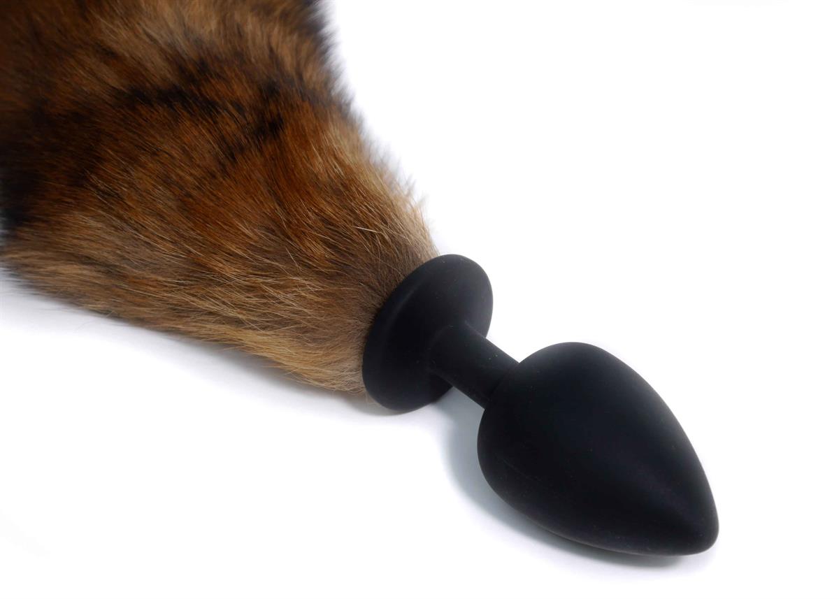 Bossoftoys - 26-00134 - foxtail - Silicone black Plug with brown tail - 45 cm - XXL size