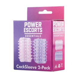 Power Escorts - BR339 - Textured Penis Sleeves – 2-Pack Pink Purple
