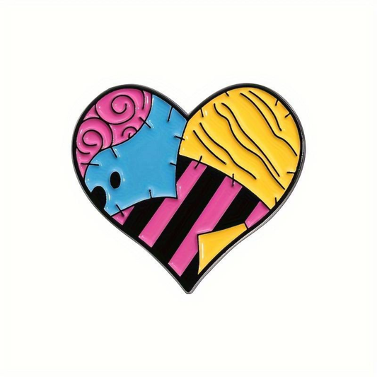 Kinky Pleasure – KPB085 –  Metal Pin - Love in Fragments – Multi Color Stitched Design