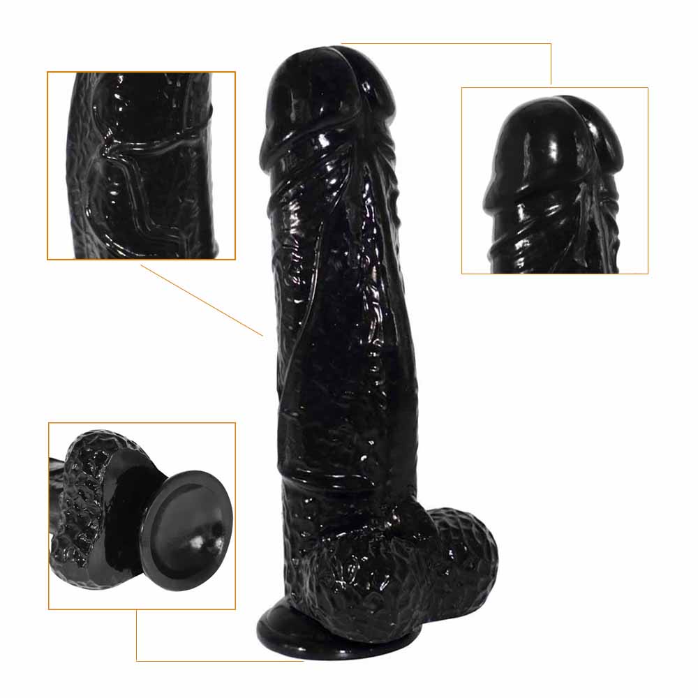 Power Escorts - BR227 - Black - Monster John XL Mega Realistic Dildo - 30 CM / 11,8 Inch
