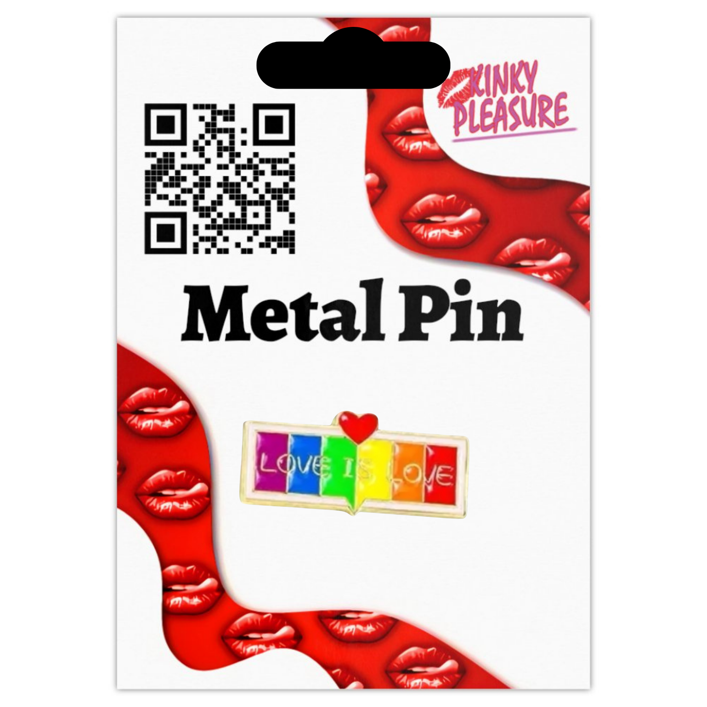 Kinky Pleasure - KPB046 - Badge / Pin - Plate Love Is Love - 2.5x1.2cm - 0.95x0.47 inch
