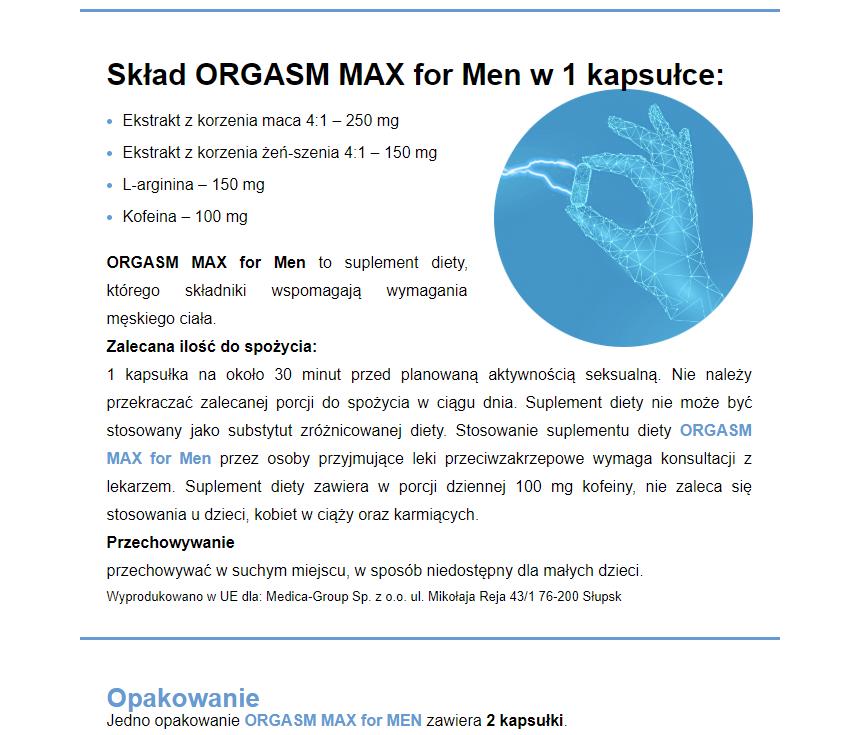 Medica - Orgasm Max - for Men - 2 pack - Capsules for strong Erection - Libidobooster