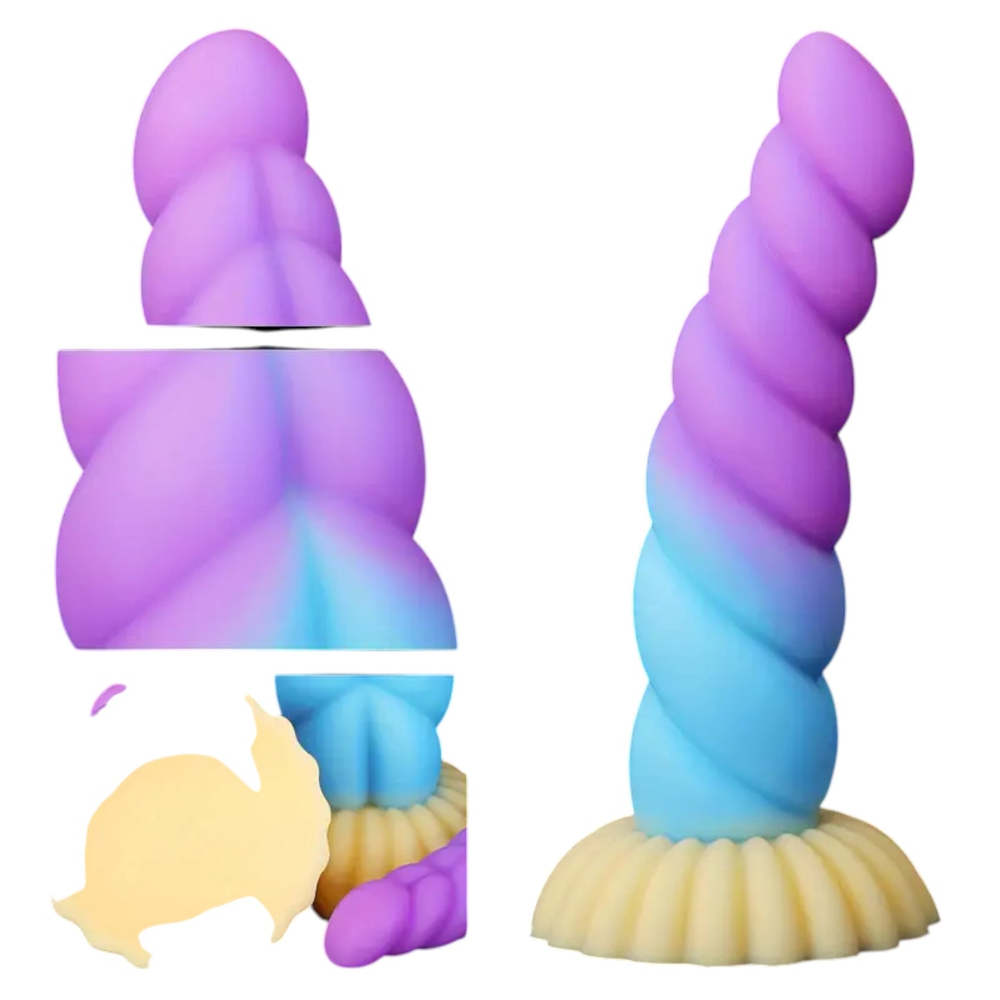 XXLtoys - Unicorn Spiral Silicone Dildo – Medium (17.6cm)
