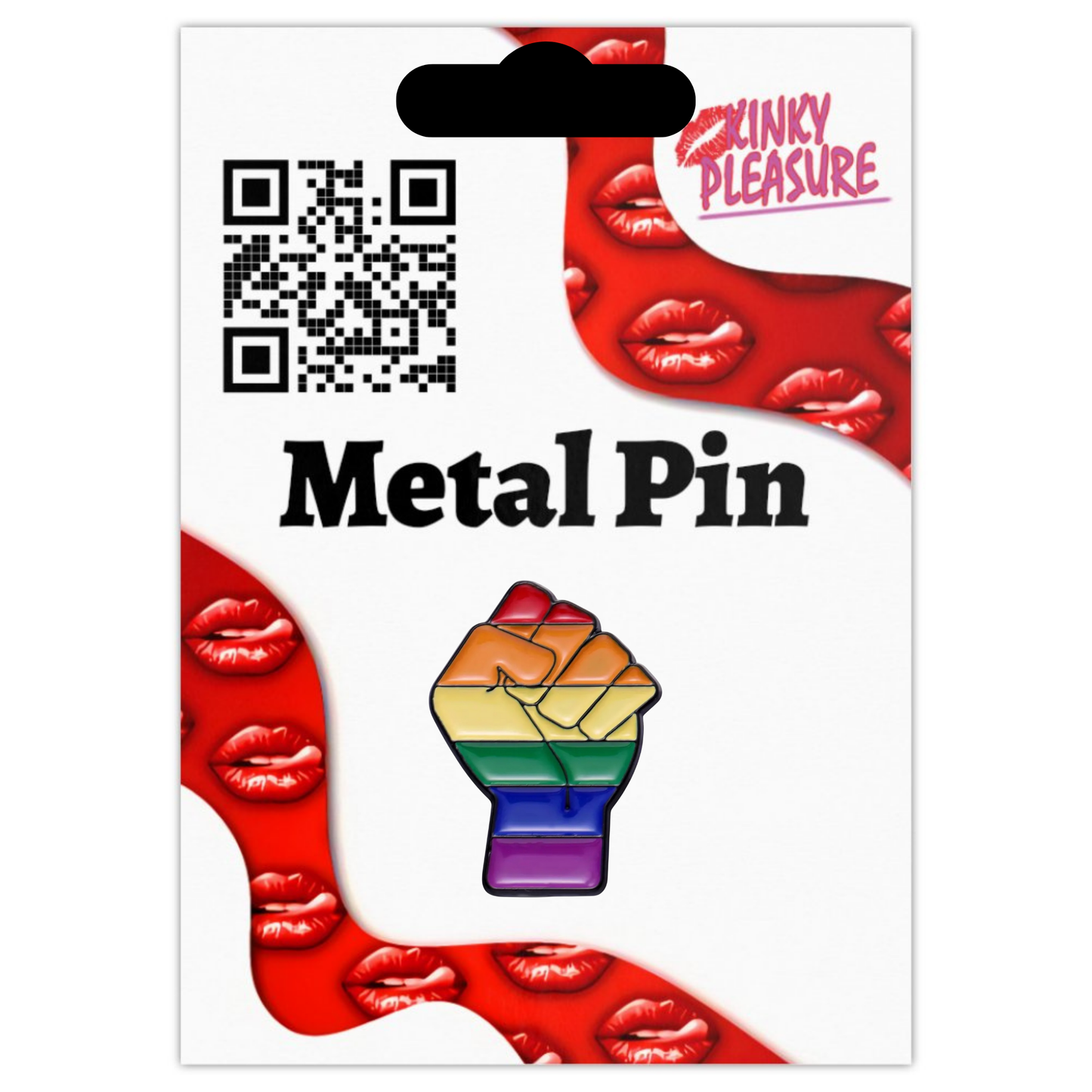 Kinky Pleasure - KPB044 - Badge / Pin - Power Hand - 3,05x2,03cm / 1,2'x0,8 inch