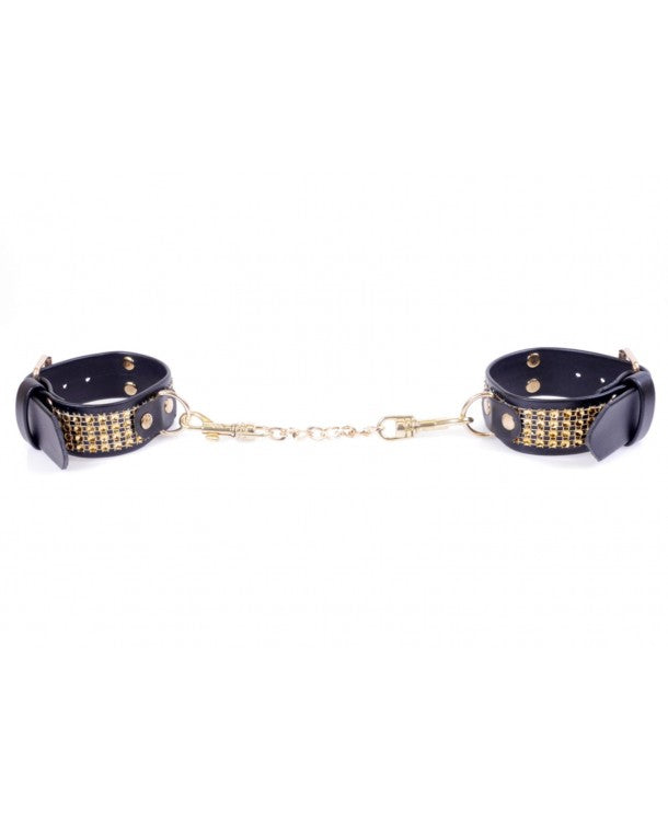 Bossoftoys - 33-00095 - Fetish - big size Handcuffs - Crystals - Gold - Adjustable