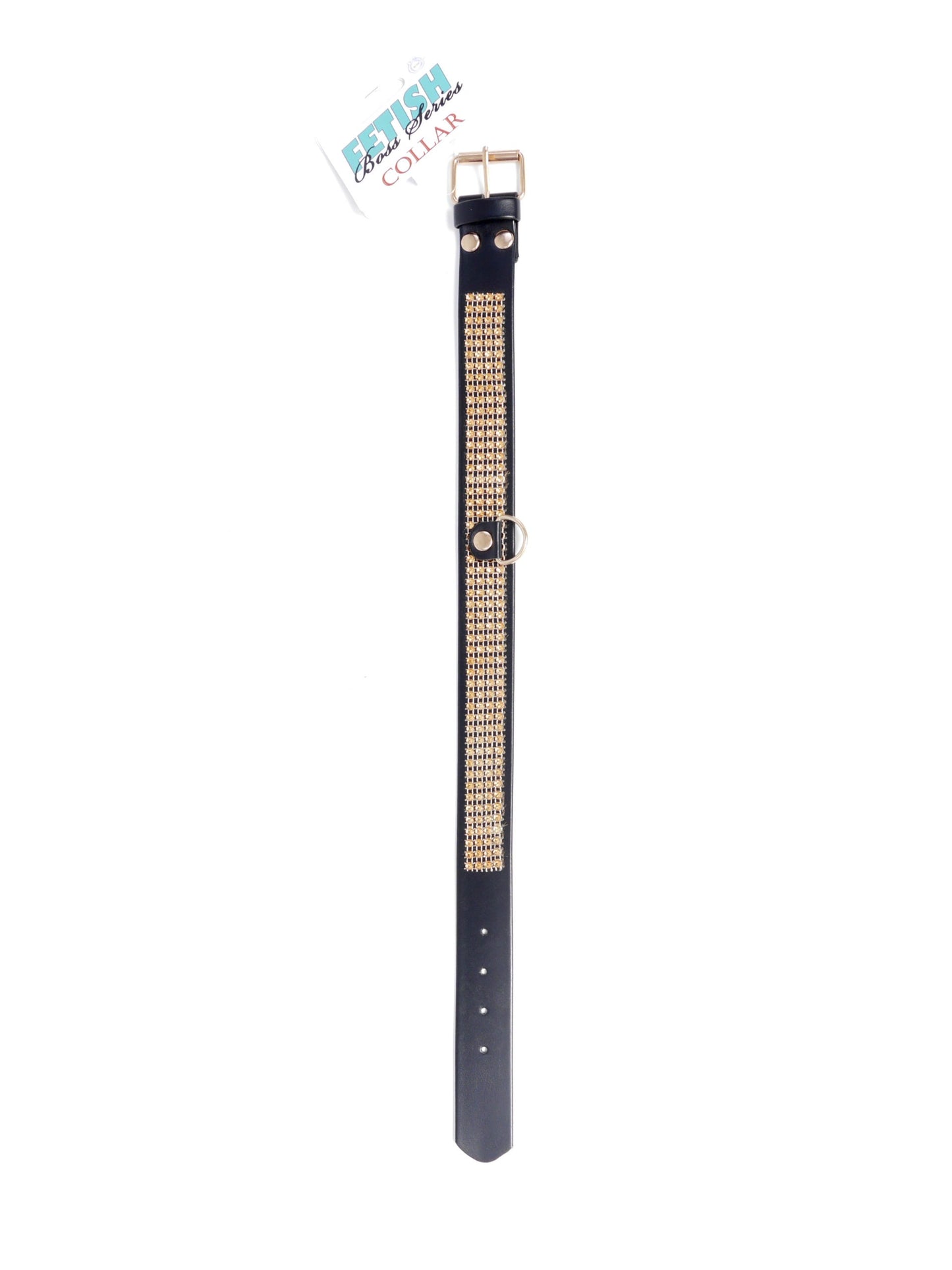 Boysoftoys - 33-00102 - Collar With Studs 3 Cm- Big - Gold - Diamonds