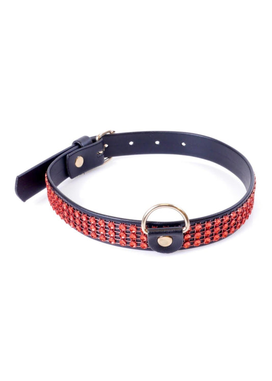 Boysoftoys - 33-00108 - Collar with crystals - Fetish Boss Series - 2 cm - Red
