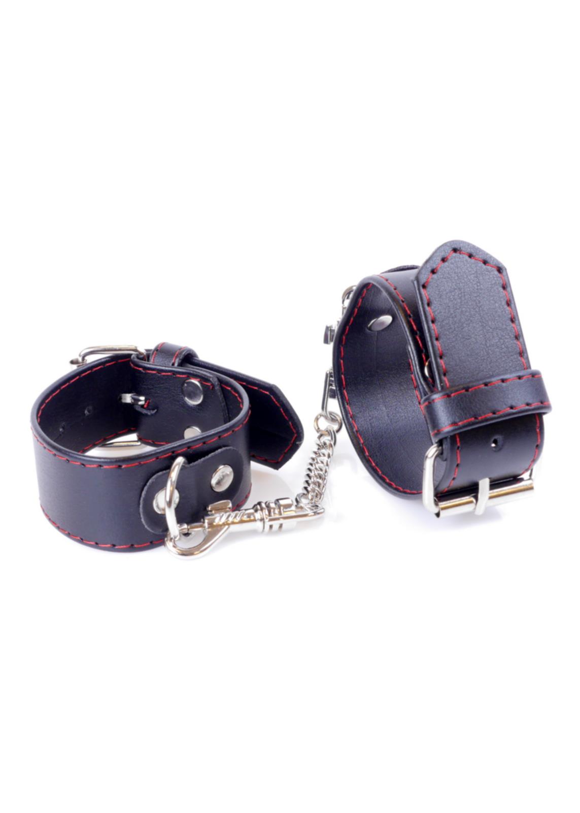 Bossoftoys - 33-00114 - Handcuffs - Studs - Wristcuffs - 3 cm - Red line