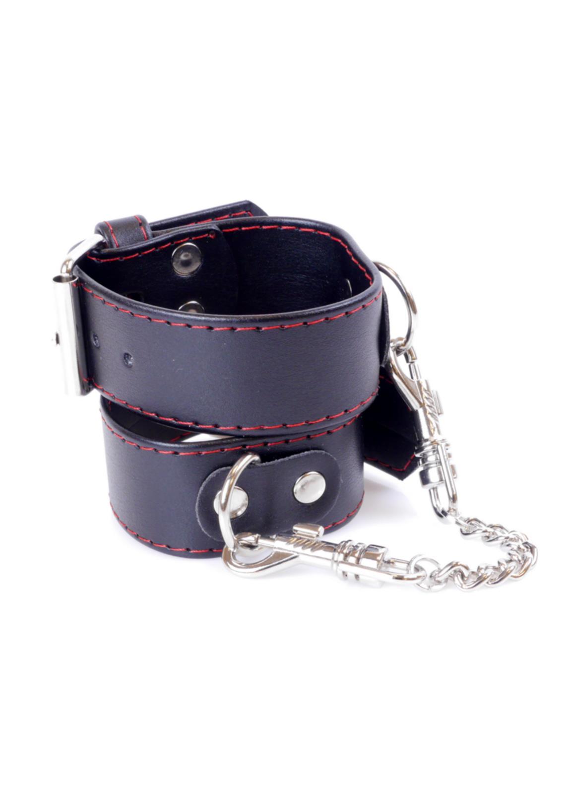 Bossoftoys - 33-00114 - Handcuffs - Studs - Wristcuffs - 3 cm - Red line