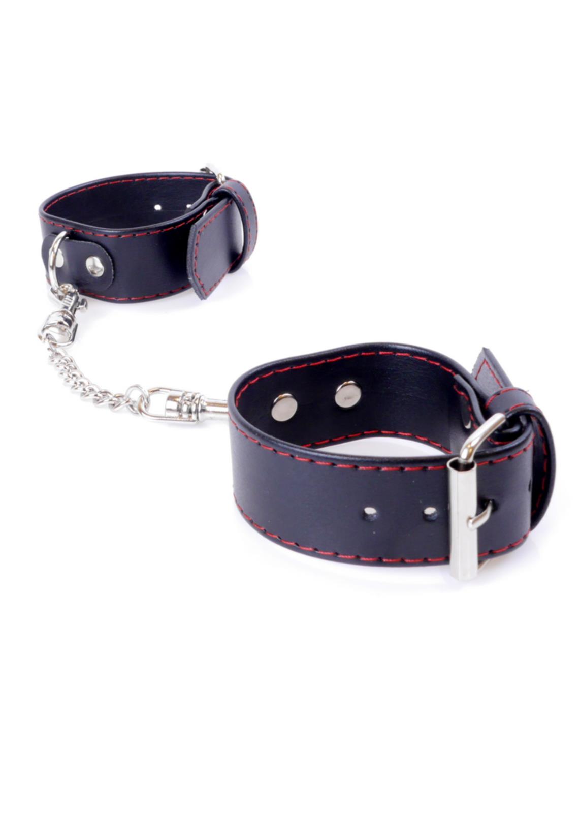 Bossoftoys - 33-00114 - Handcuffs - Studs - Wristcuffs - 3 cm - Red line