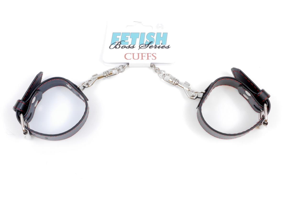 Bossoftoys - 33-00114 - Handcuffs - Studs - Wristcuffs - 3 cm - Red line