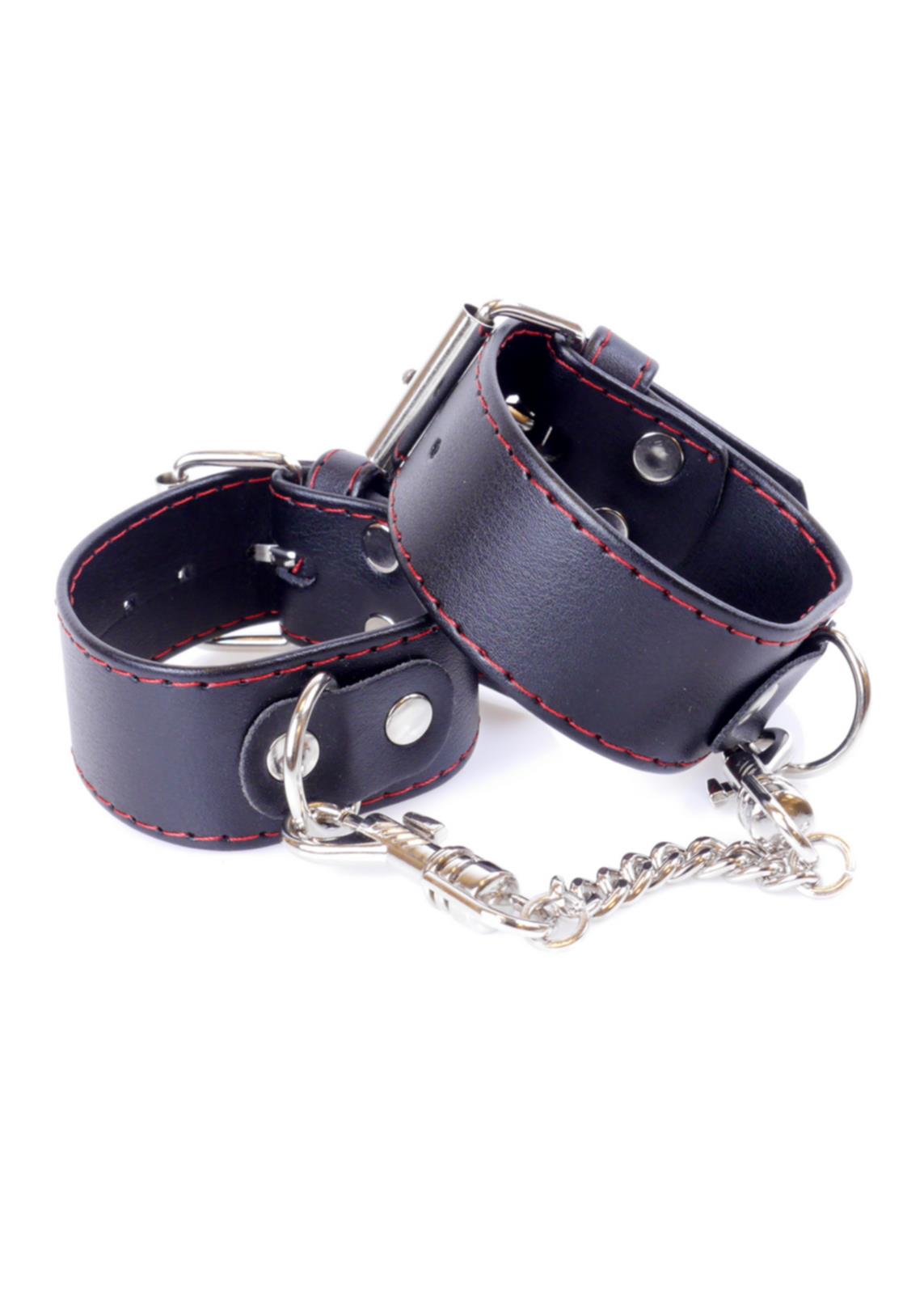 Bossoftoys - 33-00114 - Handcuffs - Studs - Wristcuffs  - 3 cm  - Red line