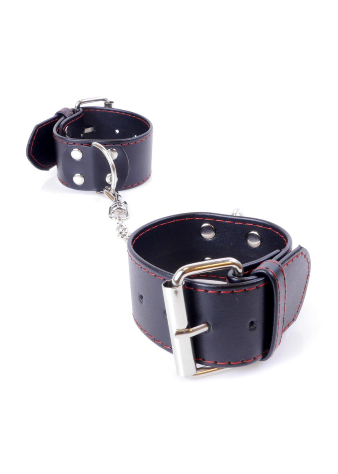 Bossoftoys - 33-00115 - Handcuffs - Studs - Wristcuffs - 4 cm - Red line