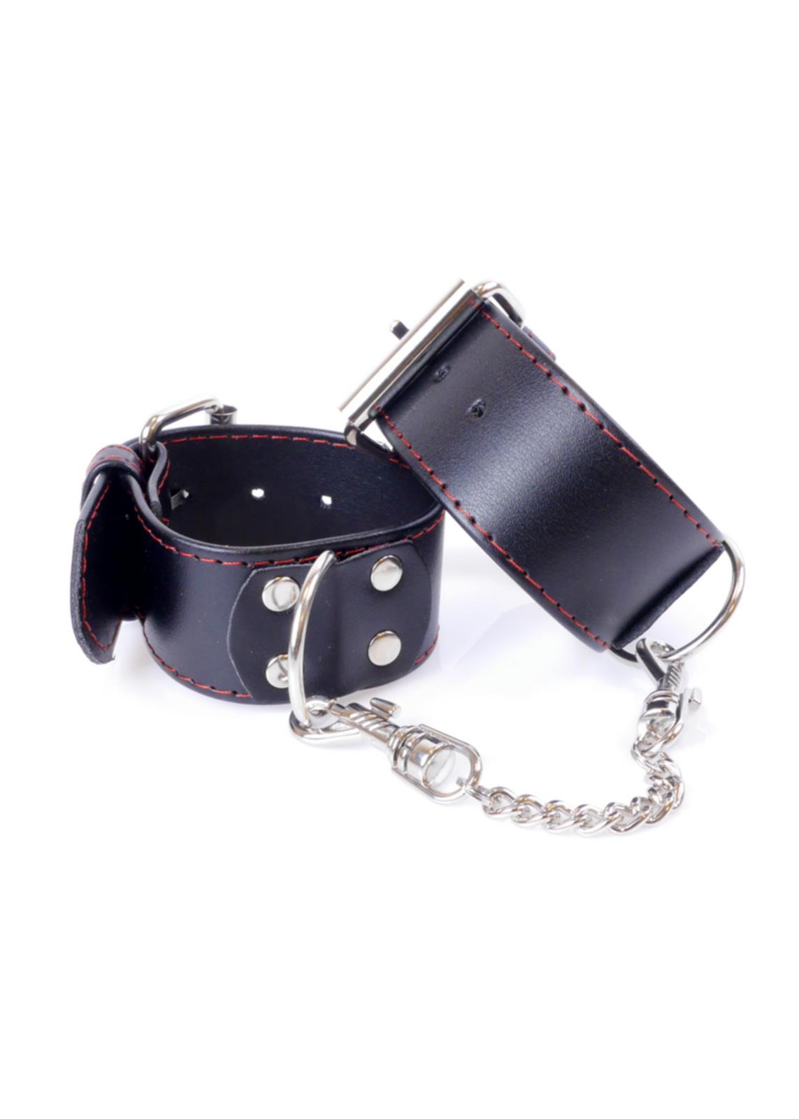 Bossoftoys - 33-00115 - Handcuffs - Studs - Wristcuffs  - 4 cm  - Red line