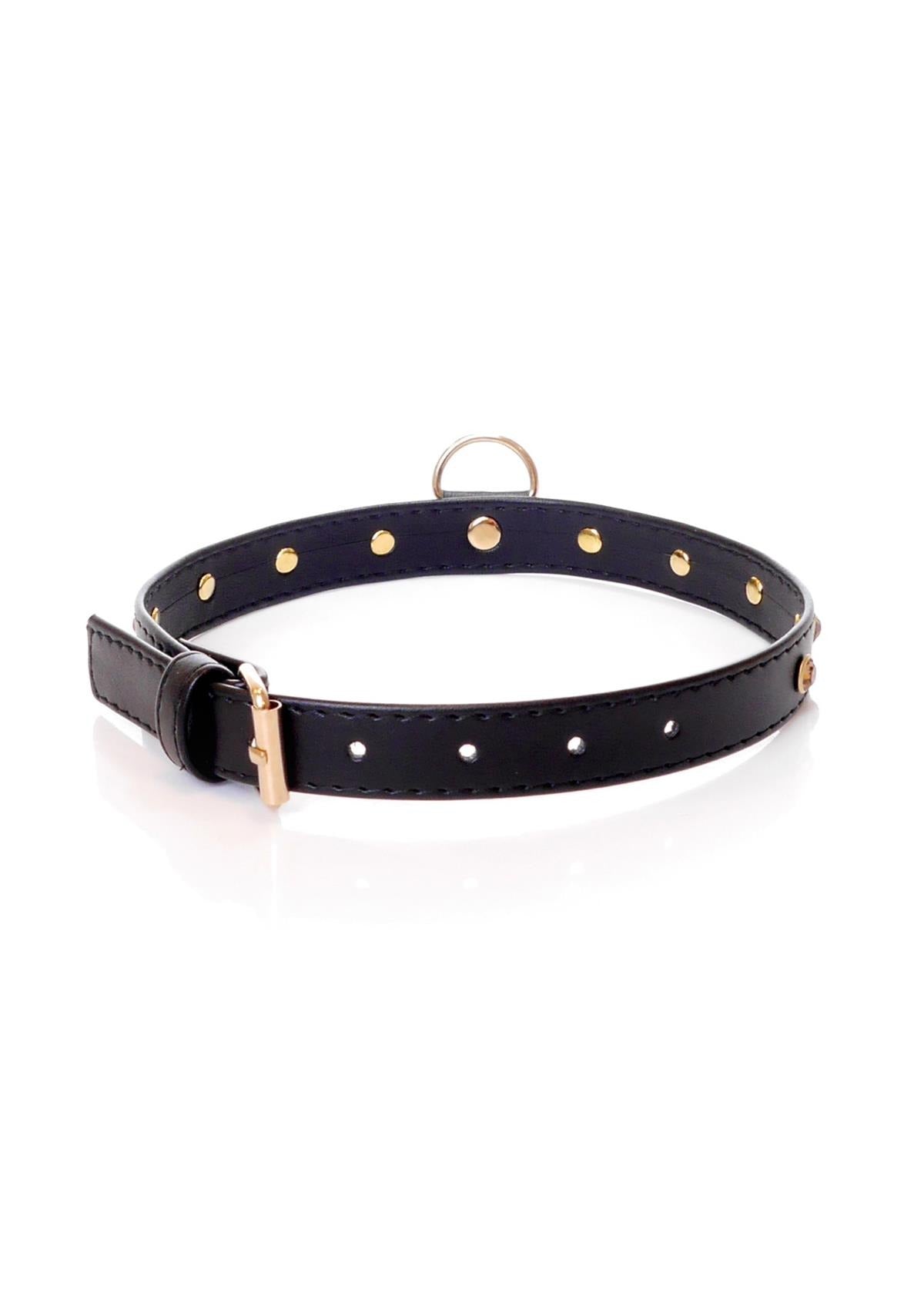 Bossoftoys - 33-00116 - Fetish Collar Gold with stones - 2 cm width - Gold line adjustable - easy to hang - with product tag /barcode