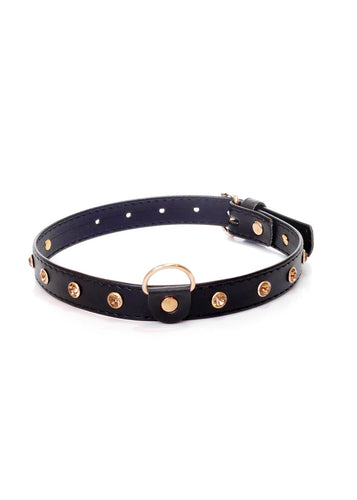 Boysoftoys - 33-00116 - Fetish Collar Gold with stones - 2 cm width - Gold line adjustable - easy to hang - with product tag /barcode
