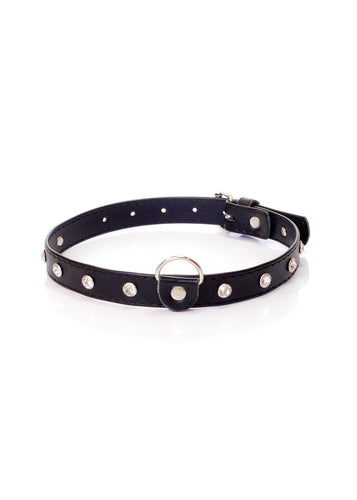 Boysoftoys - 33-00117 - Fetish Collar Silver with stones - 2 cm width - Silver line adjustable - easy to hang - with product tag /barcode