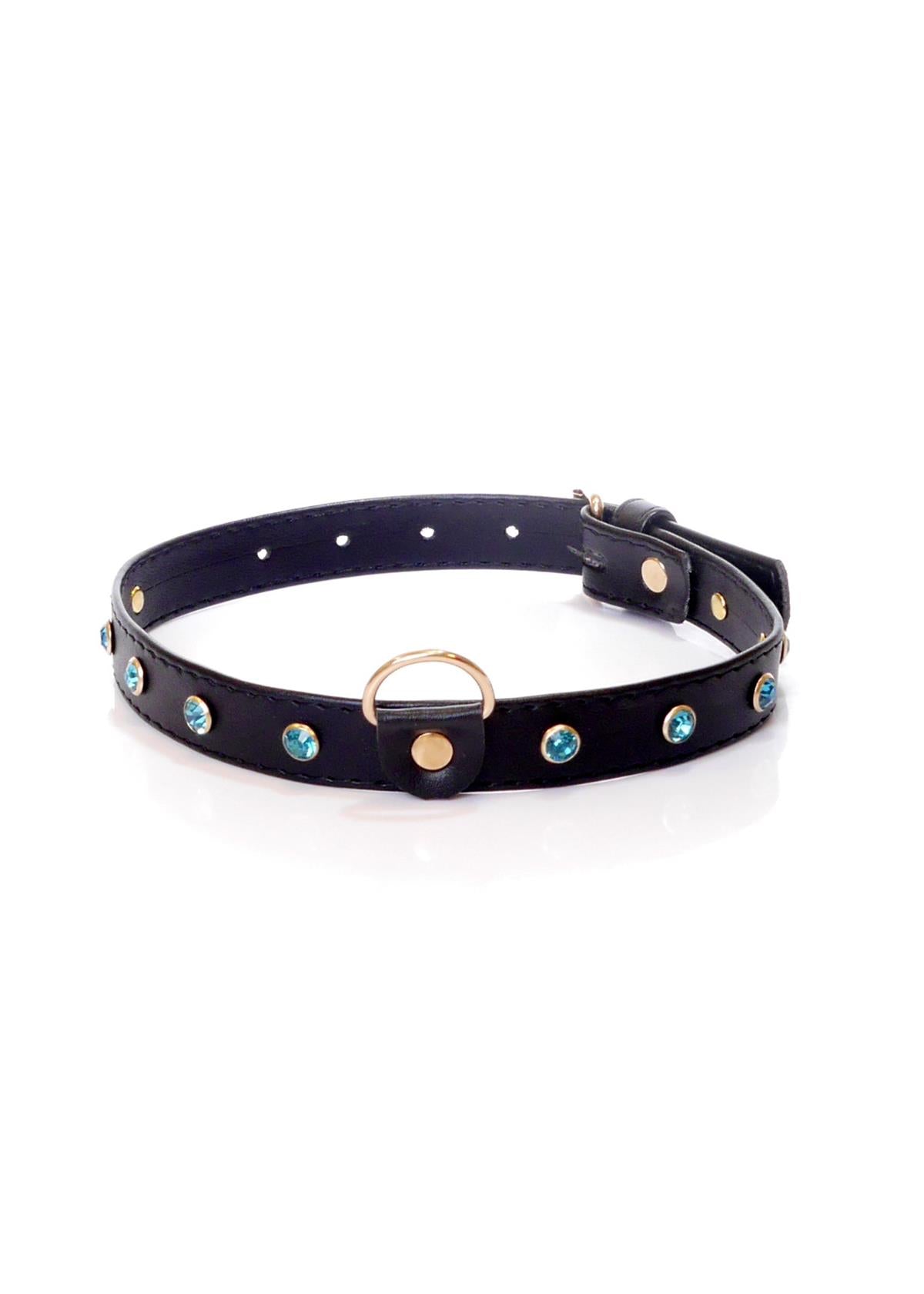 Bossoftoys - 33-00119 - Fetish Boss Series Collar - 2 cm - turquoise blue crystal