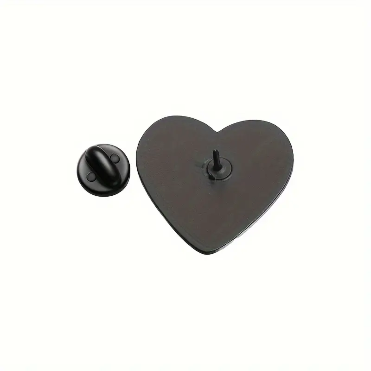 Kinky Pleasure – KPB082 –  Metal Pin -  Bound by Love - Black Heart with Bound Hands