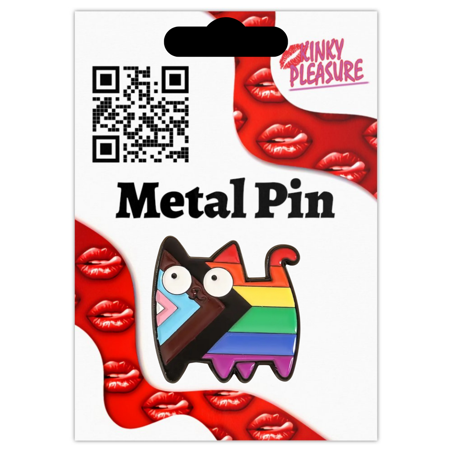 Kinky Pleasure - KPB078 - Metal Pin - LHBTQ+ Cat