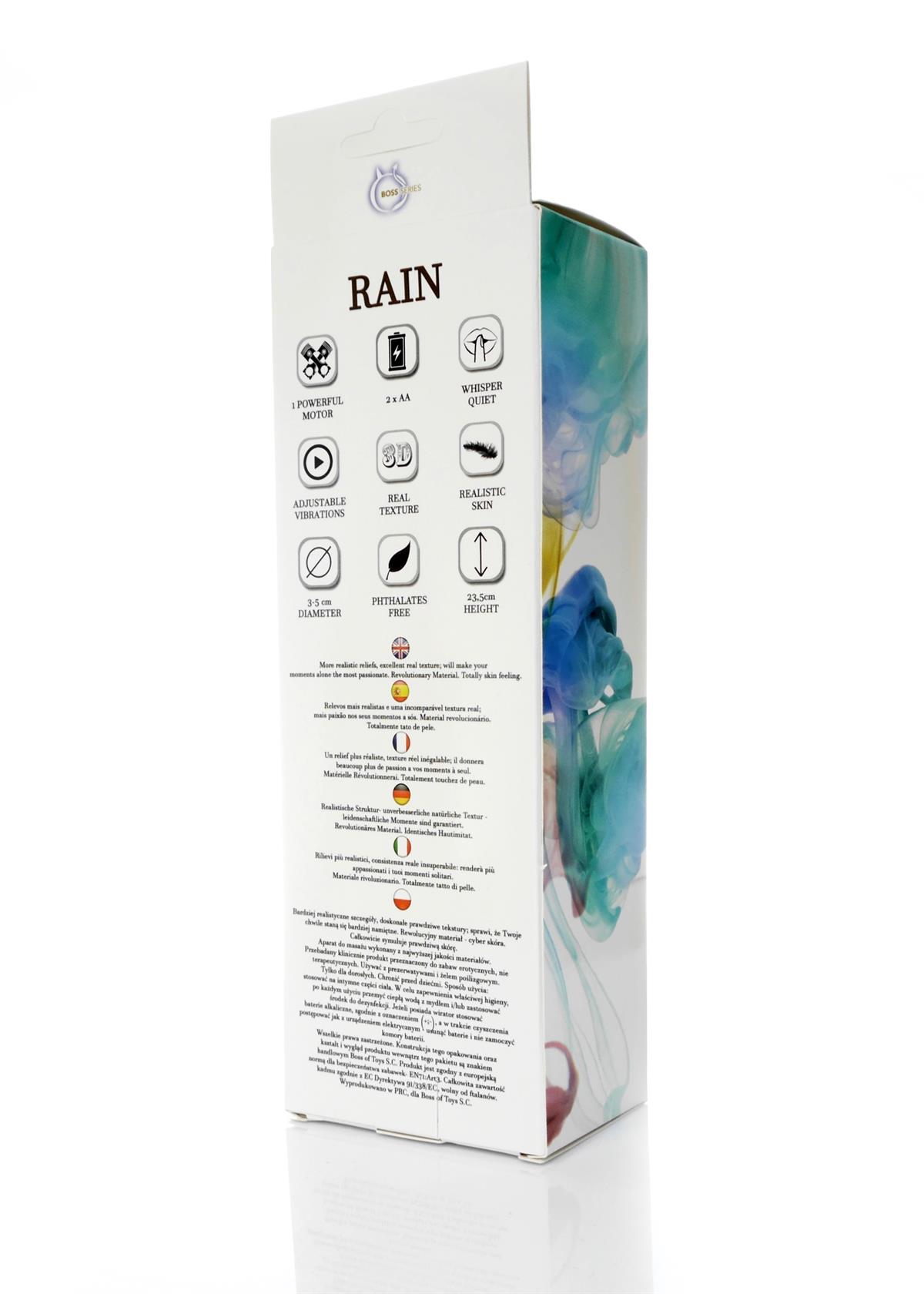 Boysoftoys Rain Realistic vibrator - Cyber leather - Extra ordinary Flexible Material - Flesh - 23,5 cm - 44-00002