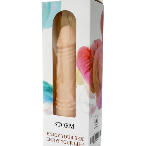 Boysoftoys - Storm 12 Function Realistic vibrator - Cyber leather - Extra ordinary Flexible Material - Flesh - 18,5 cm - 44-00003