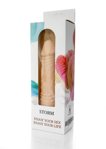 Boysoftoys - Storm 12 Function Realistic vibrator - Cyber leather - Extra ordinary Flexible Material - Flesh - 18,5 cm - 44-00003