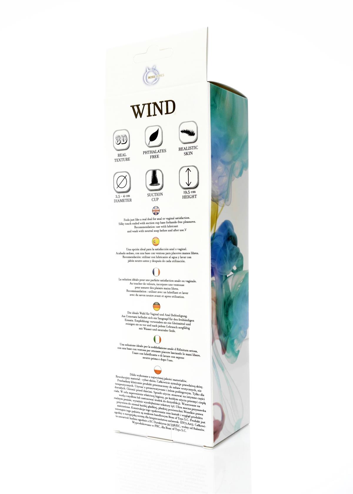 Bossoftoys - 44-00009 - Wind - Realistic Dildo - Cyber leather - Extra ordinary Flexible Material - Flesh - 19,5 cm