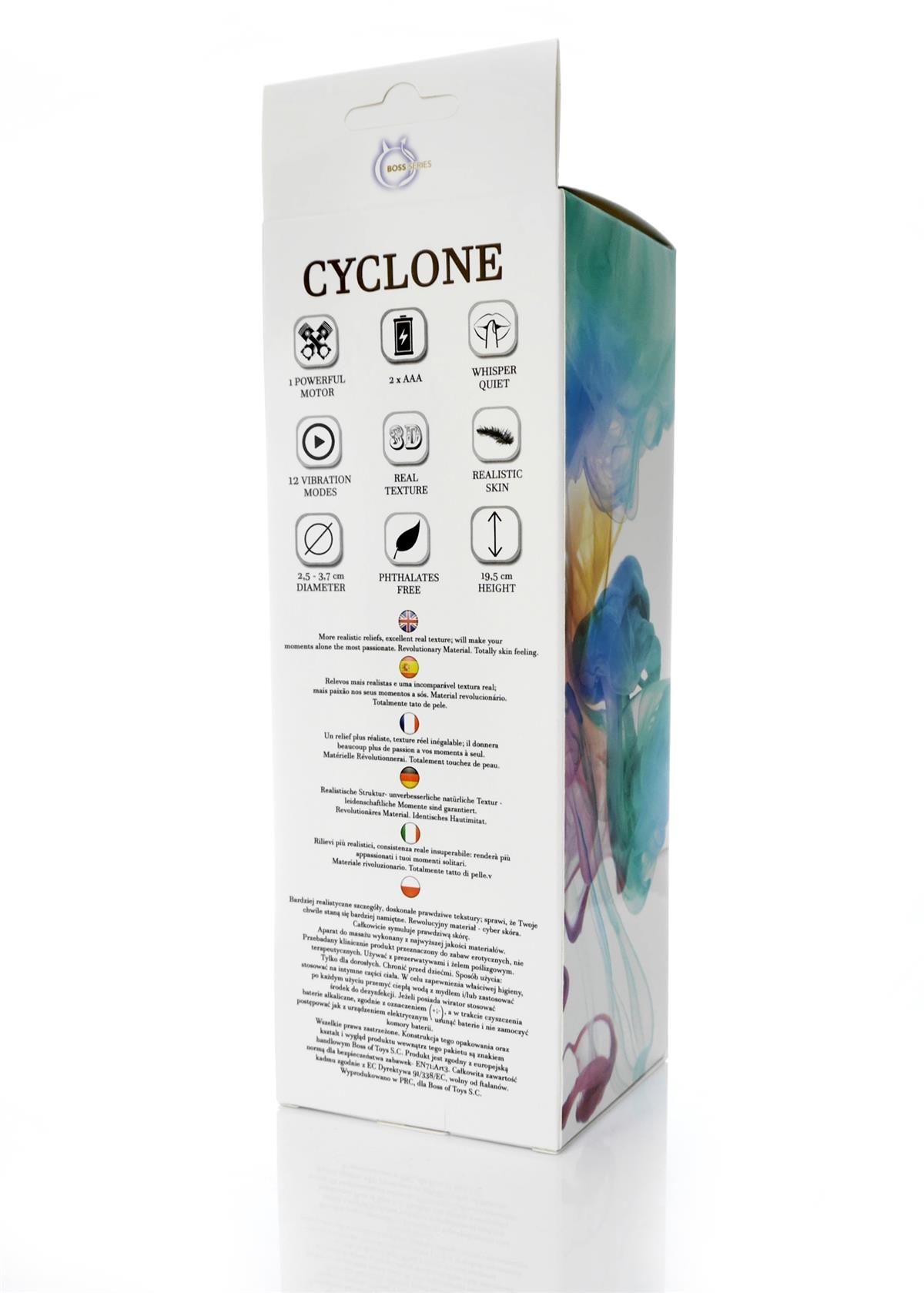 Boysoftoys Cyclone Realistic vibrator - 12 Function - Cyber leather - Extra ordinary Flexible Material - Flesh - 20,5 cm -44-00010