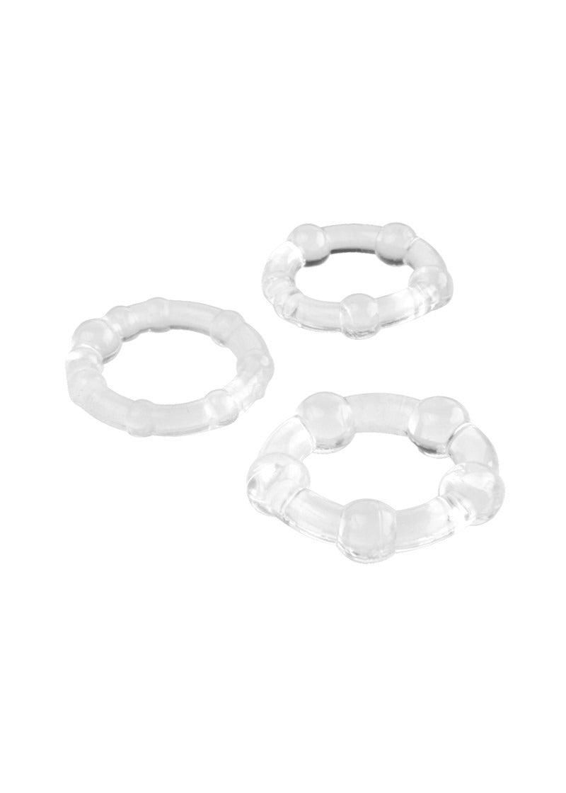 Bossoftoys - 44-00014 - Cockring set - Cockring 3 Pack - Beaded Cockring set - - Crystal - Set