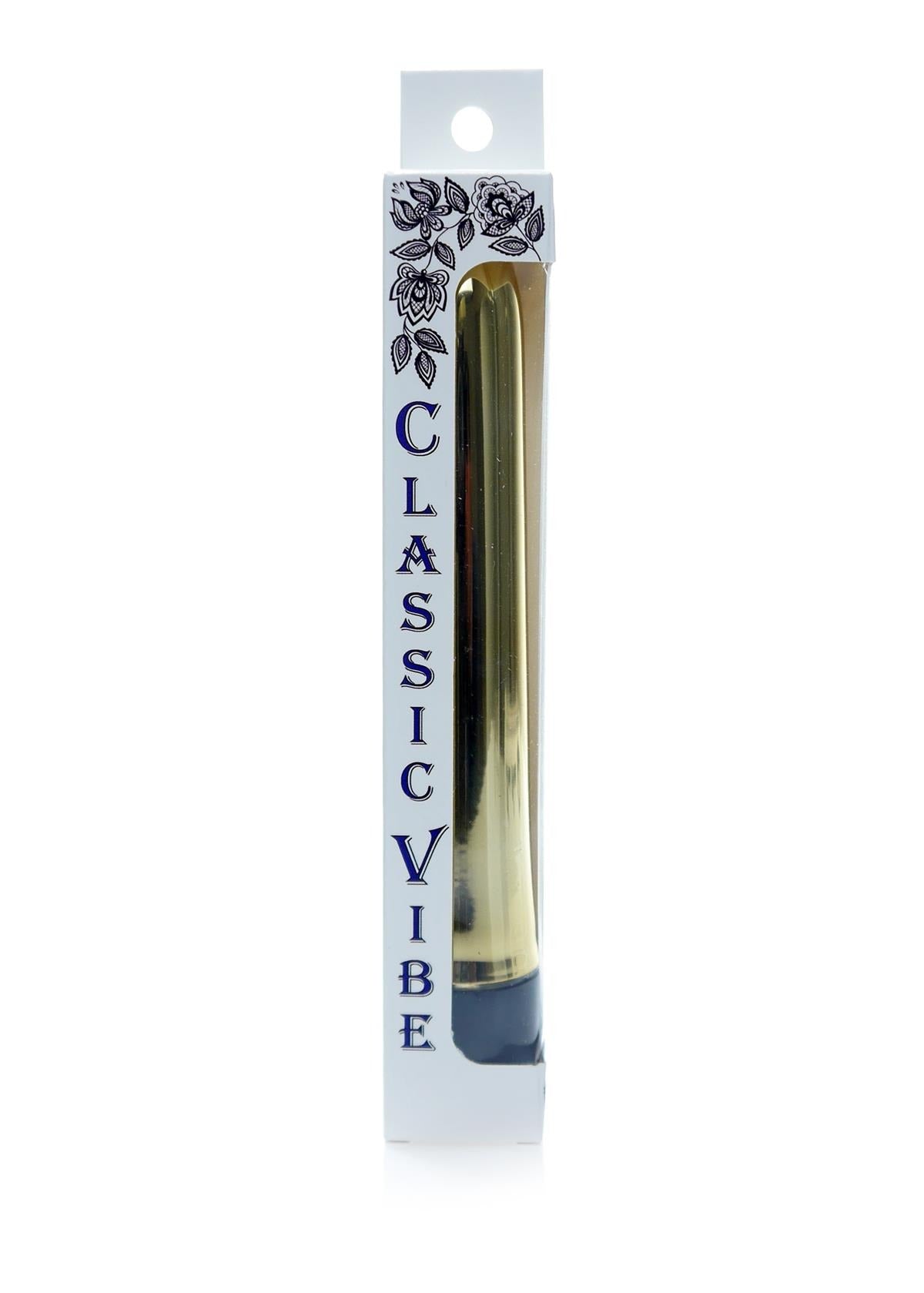 Bossoftoys - 46-00022 - Classic vibe Vibrator - glossy gold - 18 cm - dia 2,5/3 cm - Colour window box