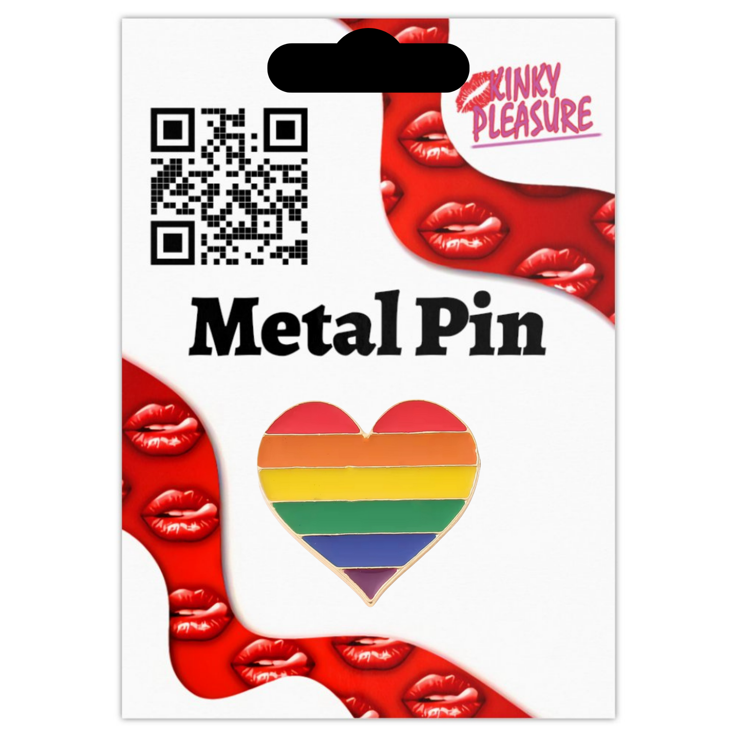 Kinky Pleasure - KPB029 - Badge / Pin - Heart Model 01 - Gold