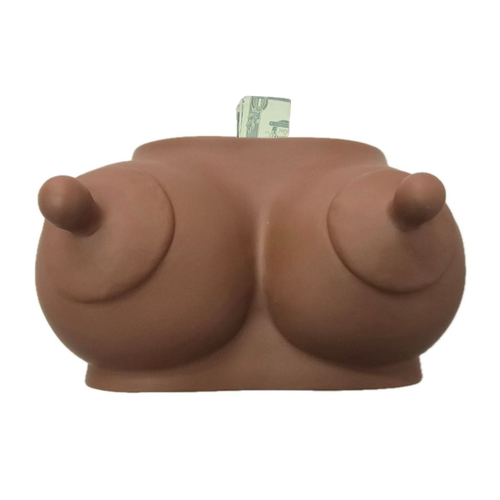 Kinky Pleasure – DS076 – Boob Bank – Novelty Money Box – Dark Skin Tone