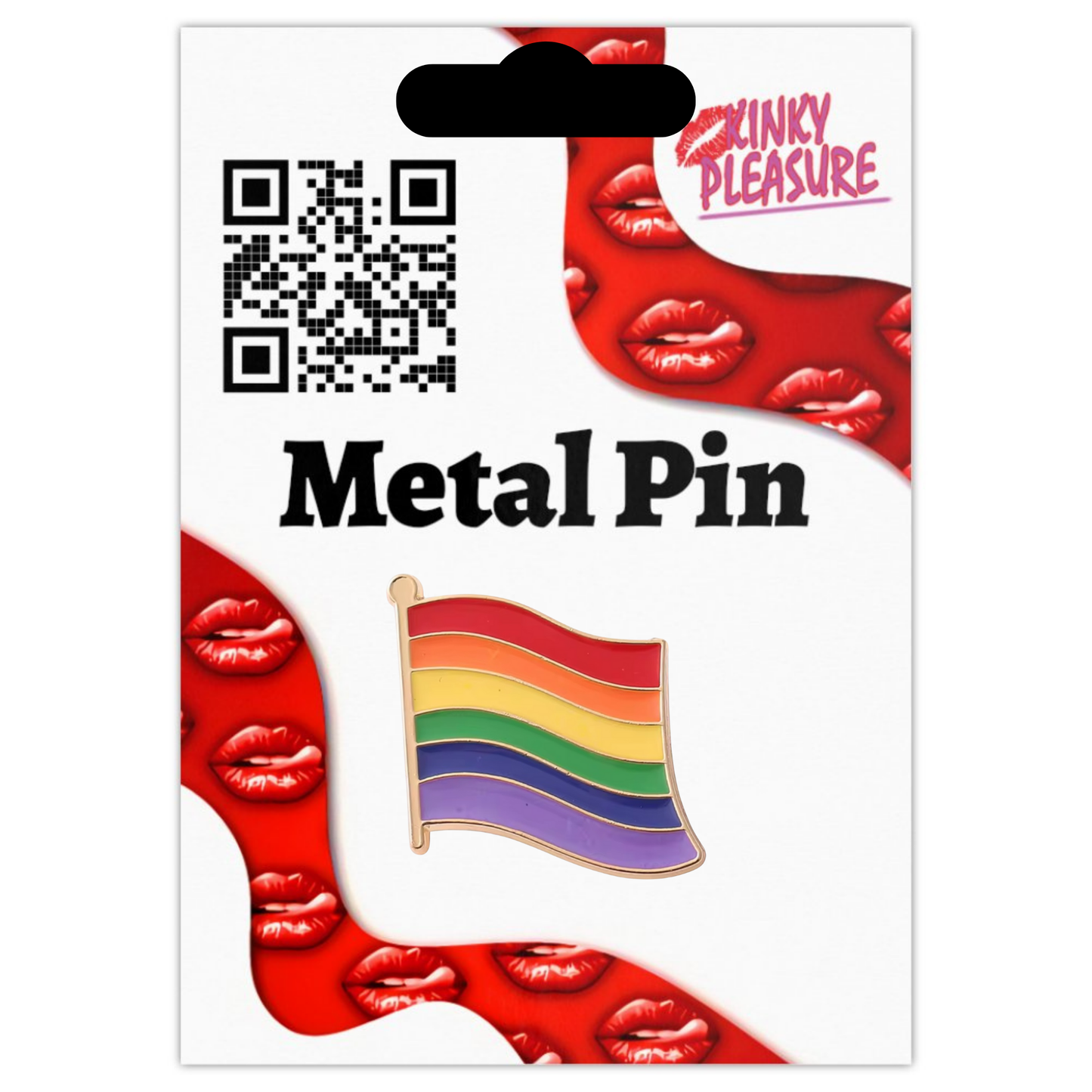 Kinky Pleasure - KPB025 - Badge / Pin - Flag Model 01 - Gold
