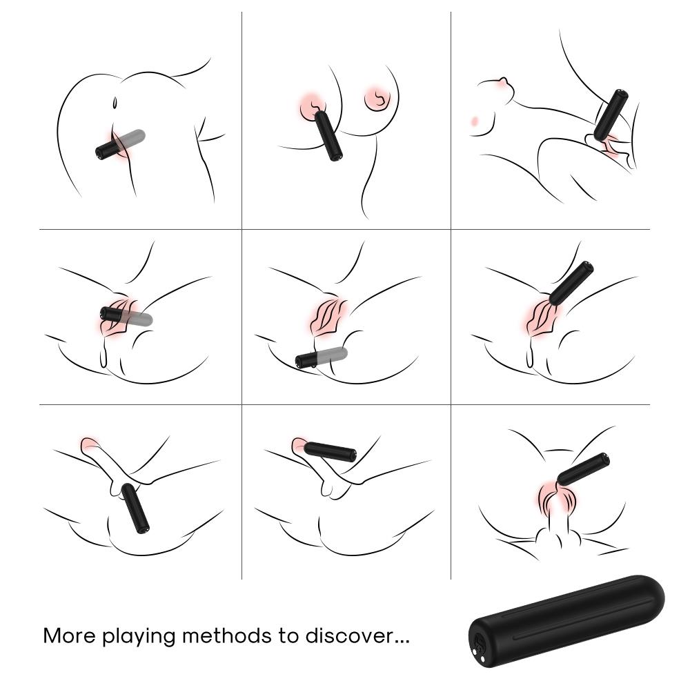 Bossoftoys - 52-00004-1 - Powerful Rock Bullet - USB rechargeable - 9 vibration modes - mat black